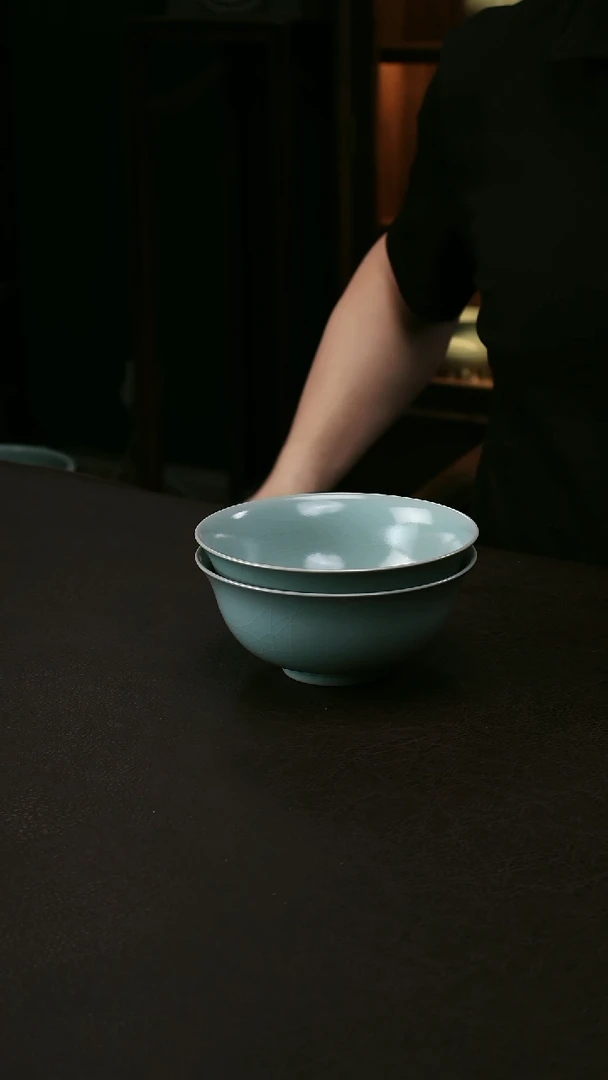 其他汝官窑中号汝窑碗21一对