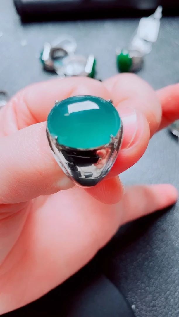 银S925镶嵌戒指翡翠111