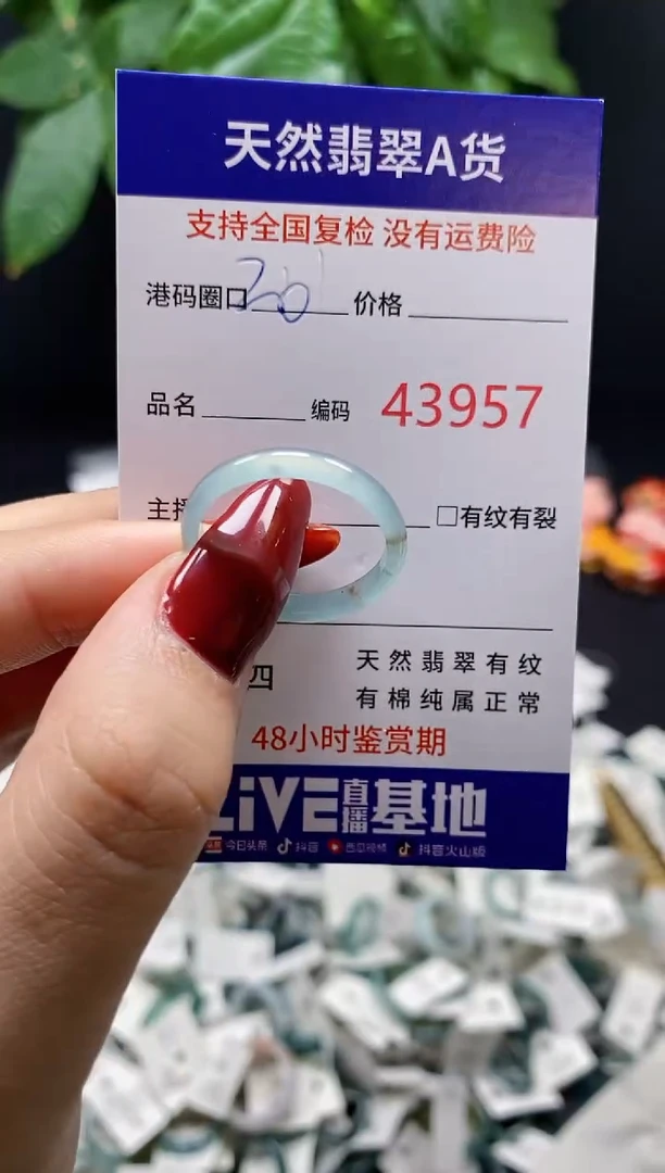 翡翠戒指未镶嵌 天然翡翠戒圈3957