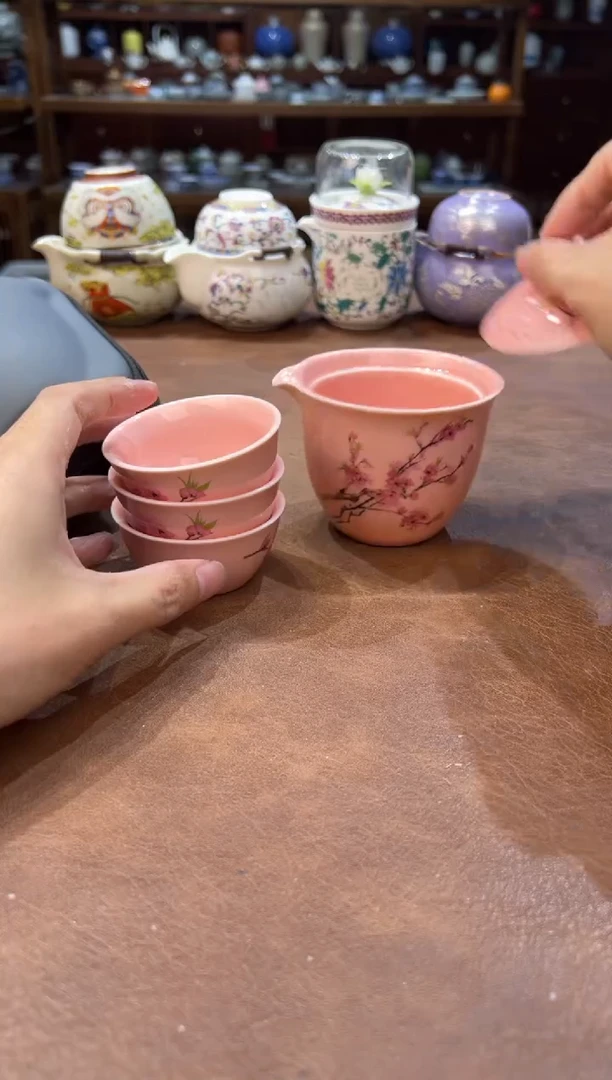 真的很便宜超好看会开片的旅行茶具