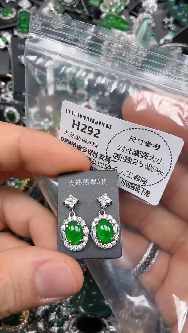 颈饰未镶嵌翡翠H292耳钉