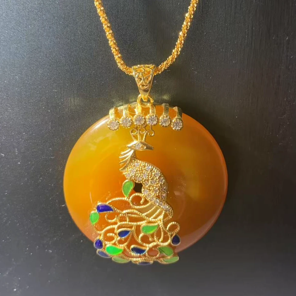 金玉满堂珠宝-时尚简约-古风气质-黄平安扣吊坠