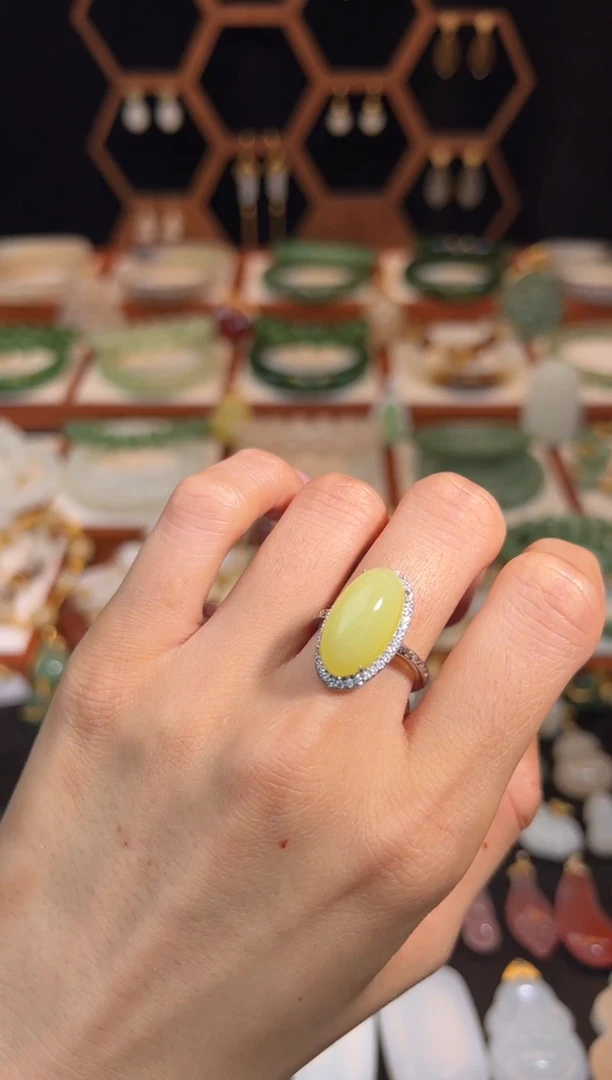 银S925镶嵌戒指和田玉福利