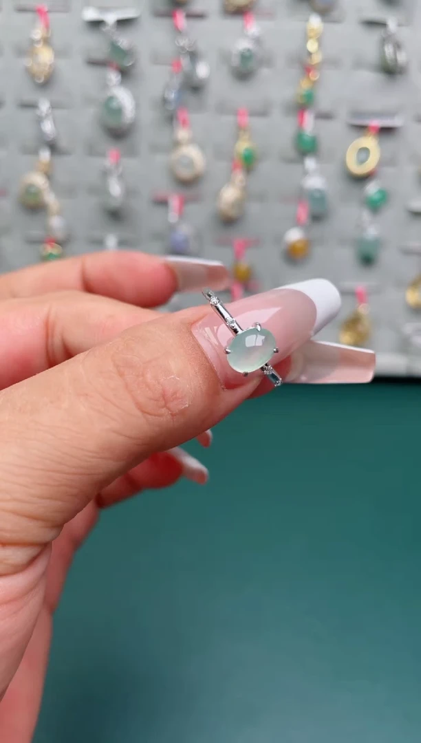 翡翠银S925镶嵌吊坠(不含链)、