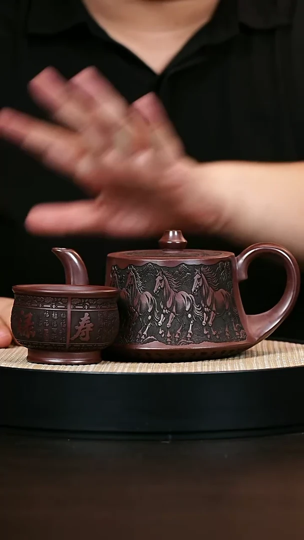 茶壶紫砂曲壶 石红 500cc