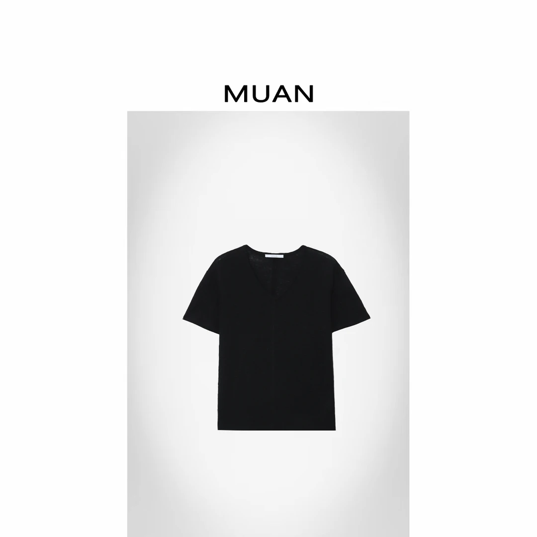 木岸MUAN：《工艺品T》“工艺系列”定制100亚麻短袖上衣T恤DS-9387