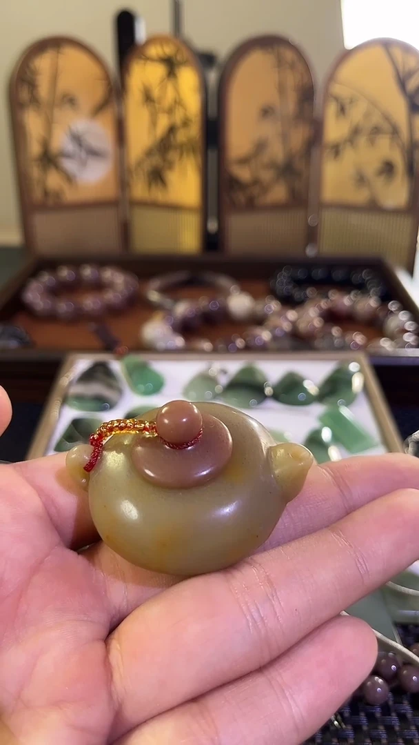 未镶嵌手把件石英质玉密玉把把壶手把件/打麻把把壶