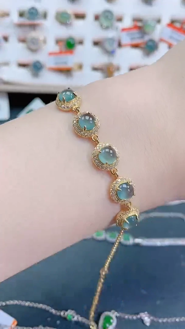银S925镶嵌戒指翡翠天然翡翠