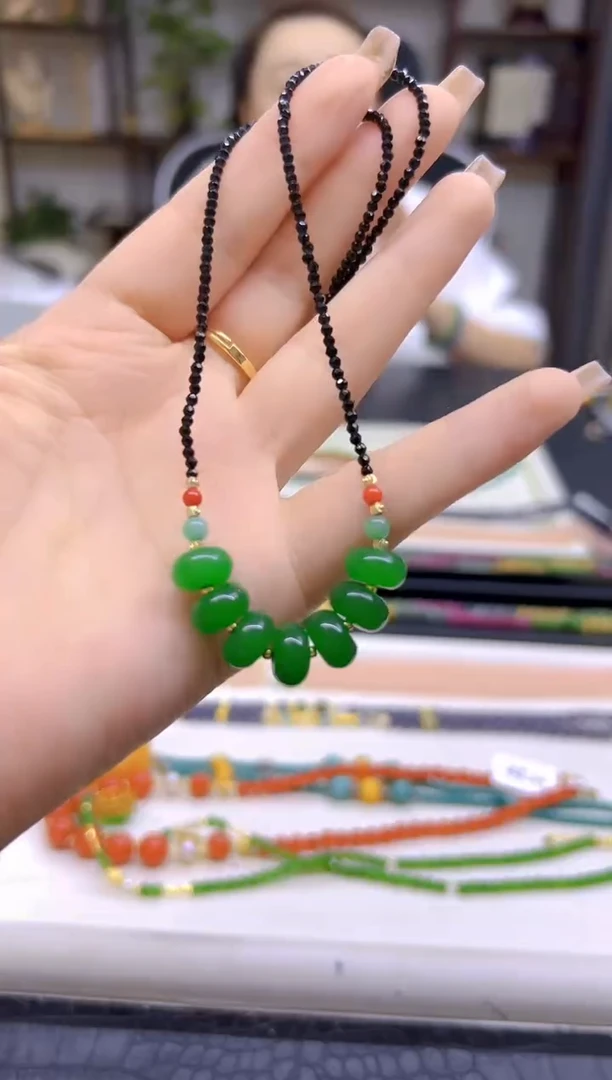 翡翠未镶嵌项链DIY款X365