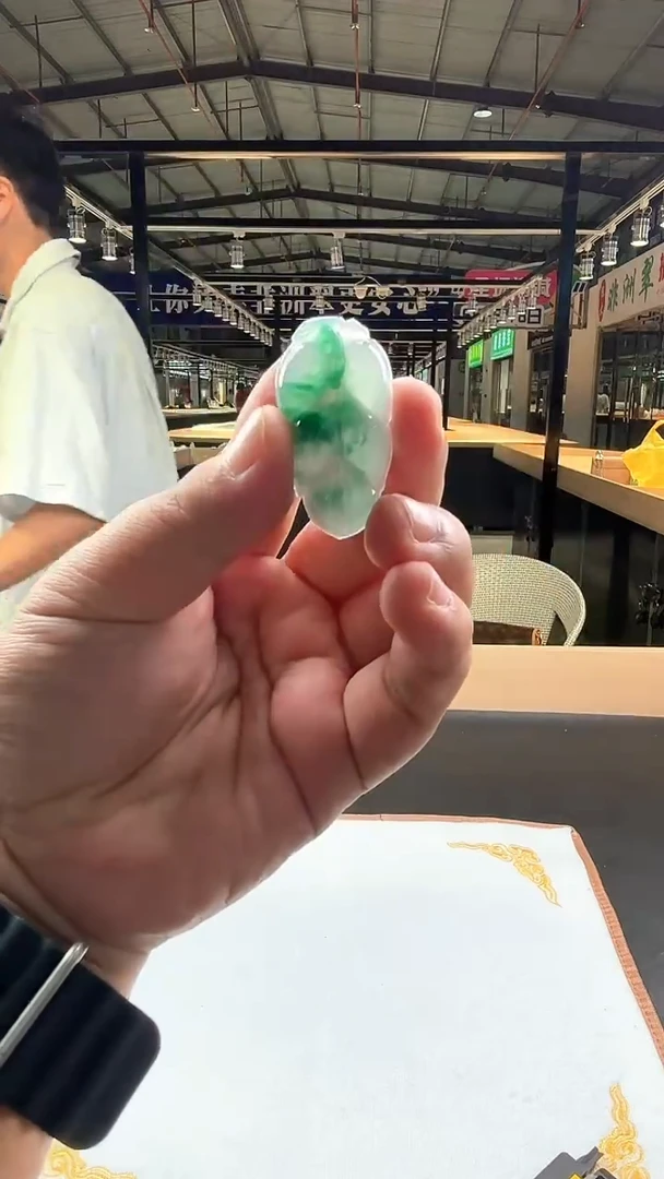 石英质玉（非洲翠）未镶嵌颈饰非洲翠/叶子挂件/多样性发一件