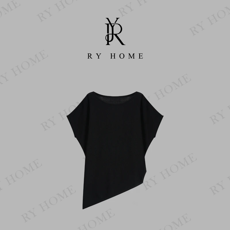 【容雨RYHOME】莱赛尔＋三醋酸不规则斜边无袖套头T恤251T1933