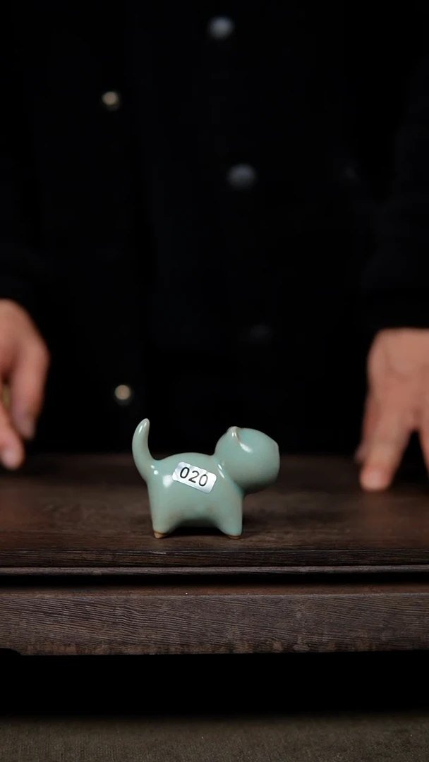 【闪购商品】杯仿古天青小猫咪茶宠不接受7天无理由020