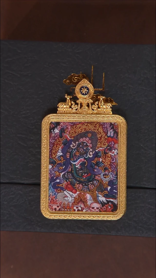 吊坠?*?5cm4cm热贡精品大黑天唐卡