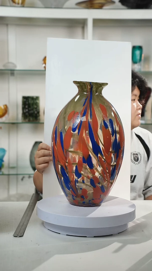 38高轻奢琉璃花器福利正常手工痕迹
