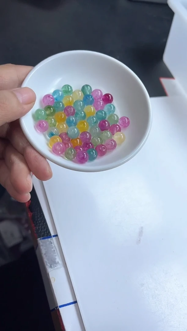 散珠未镶嵌碧玺D634 彩虹碧玺8mm25个9.9元