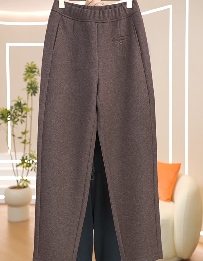 [雅丝澳毛]嵿级质感拉绒工艺秋冬款百搭显瘦休闲镰刀裤-2580