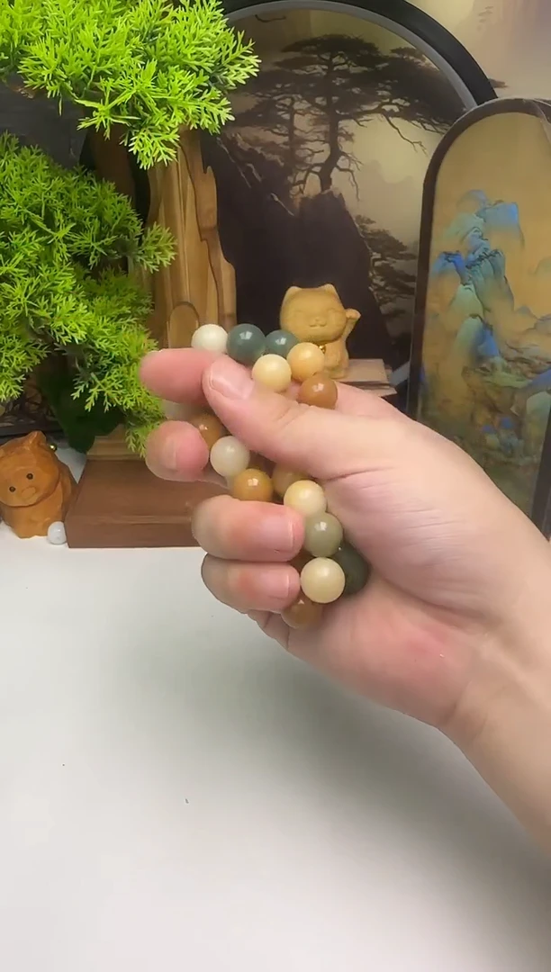 手串菩提根/象牙果菩提根多宝圆珠双圈