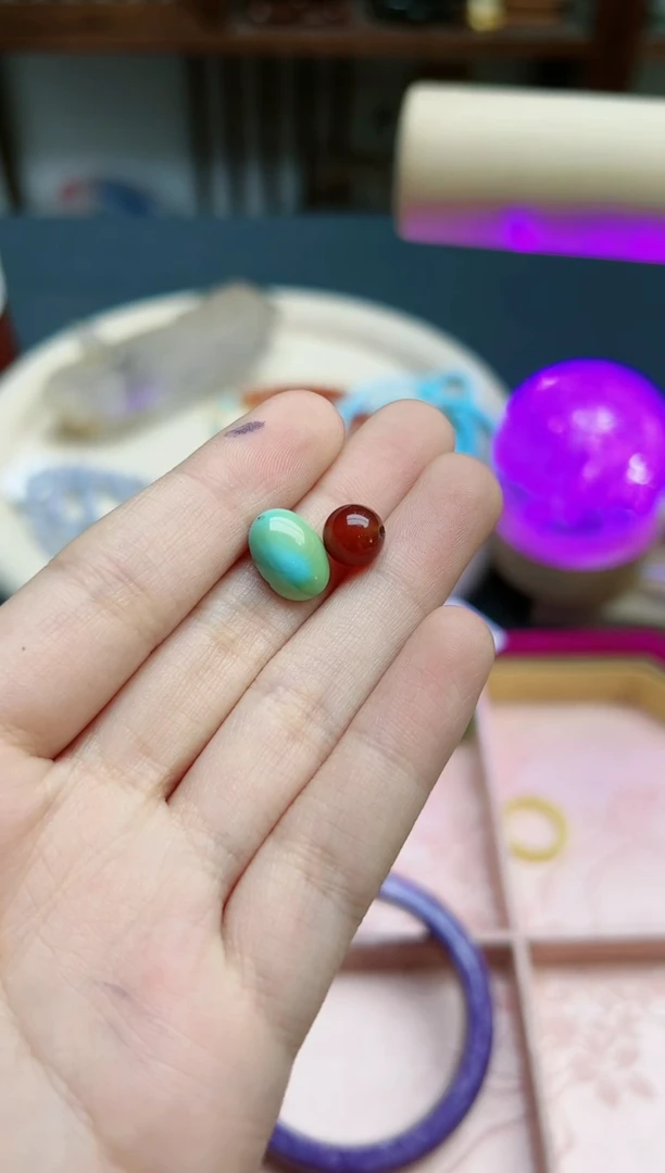 【闪购商品】玛瑙/玉髓配饰未镶嵌玛瑙双色配饰*1 ZD 萤之光