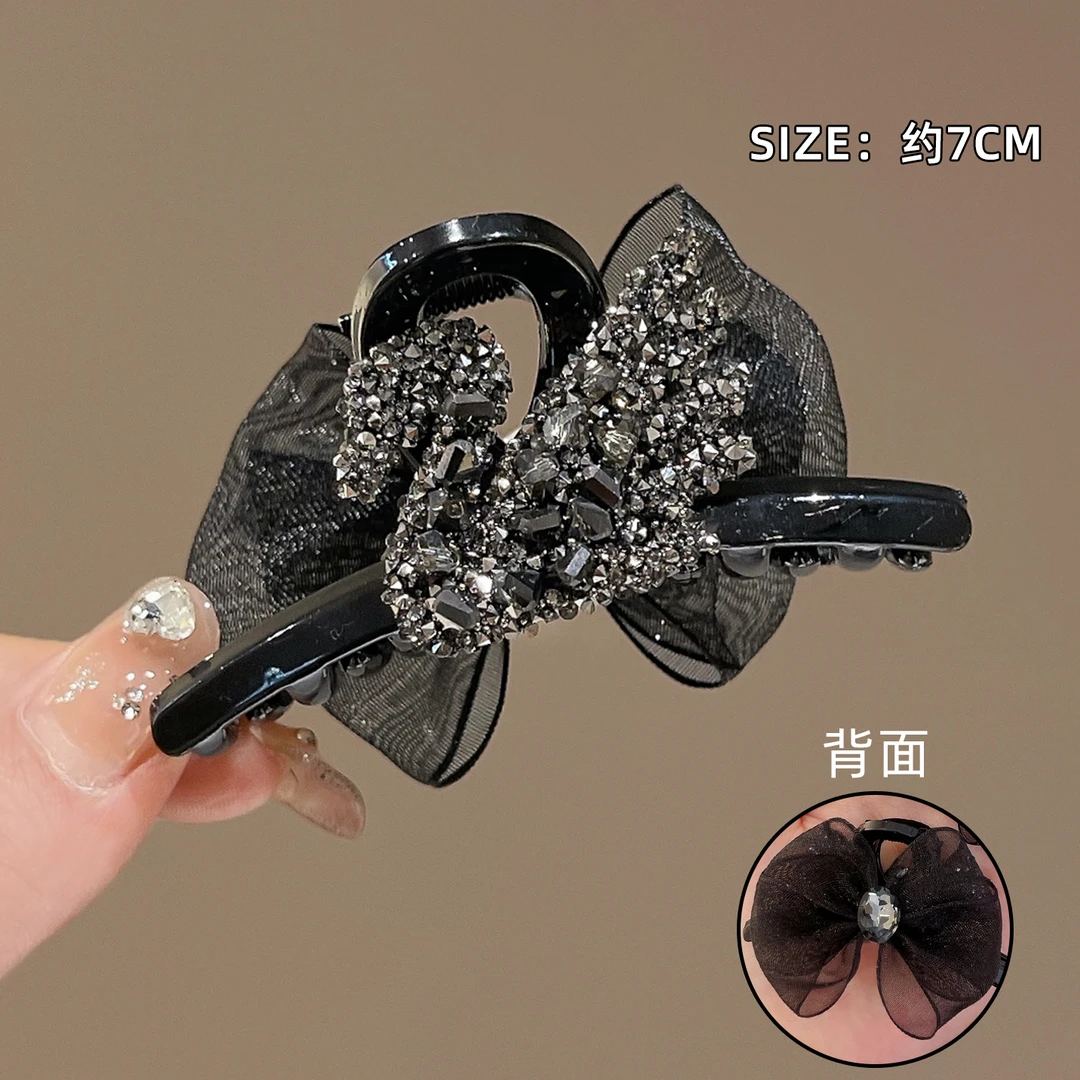 精致黑天鹅抓夹小号刘海夹半扎发发夹子后脑勺鲨鱼夹碎发整理发卡