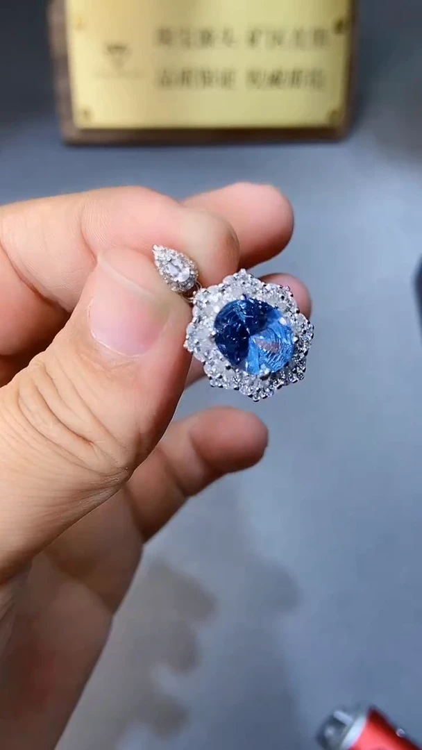 【闪购商品】海蓝宝石颈饰银S925镶嵌354