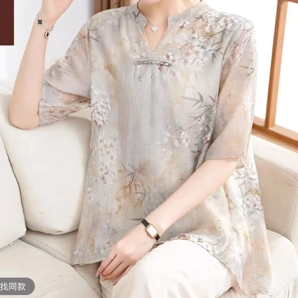 387-宽松夏季装洋气时尚中式上衣国风
