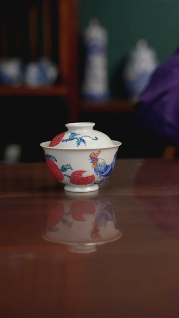 空山明月 新斗彩 大吉大利