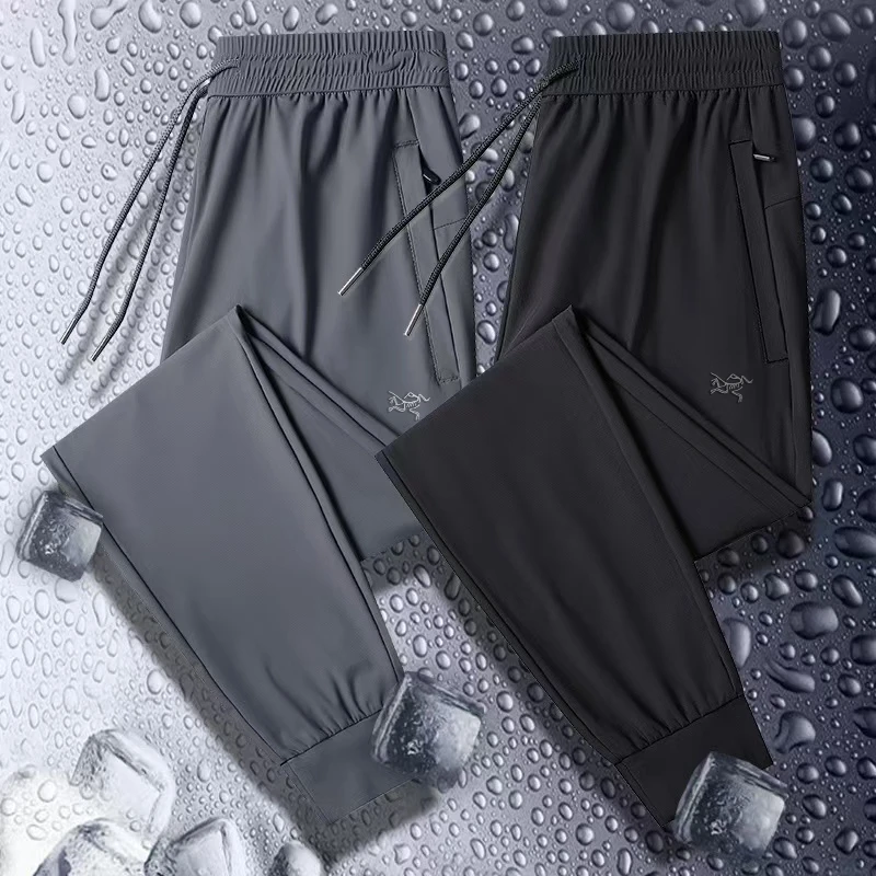 DK20 袅家【品牌外贸】夏季冰丝速干长裤男