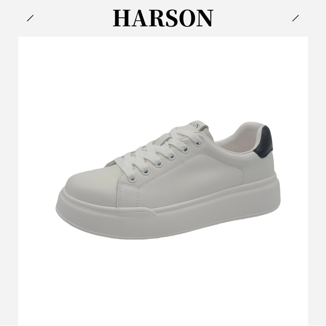 Harson/哈森系带吸汗城市运动风单鞋厚底韩版夏季女鞋板鞋230211