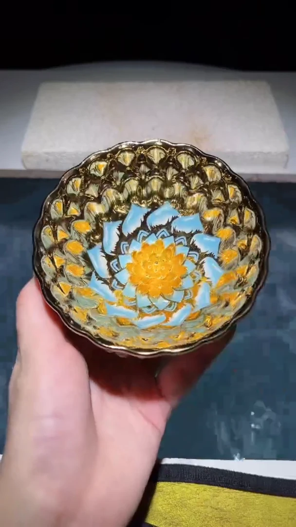 主人杯蓝色莲花杯