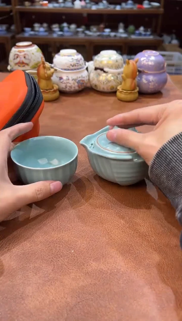 真的很便宜会开片的旅行茶具