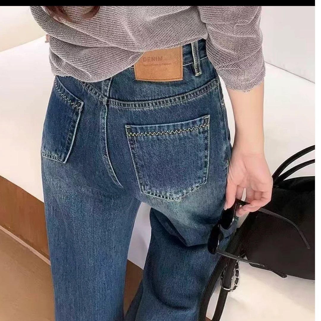 【加绒/不加绒】牛仔裤女秋冬季2025新款显瘦高腰窄版直筒裤显腿长