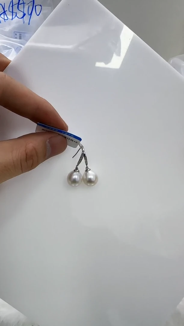 【闪购商品】淡水珍珠DA银S925镶嵌b559 白珠耳钩11
