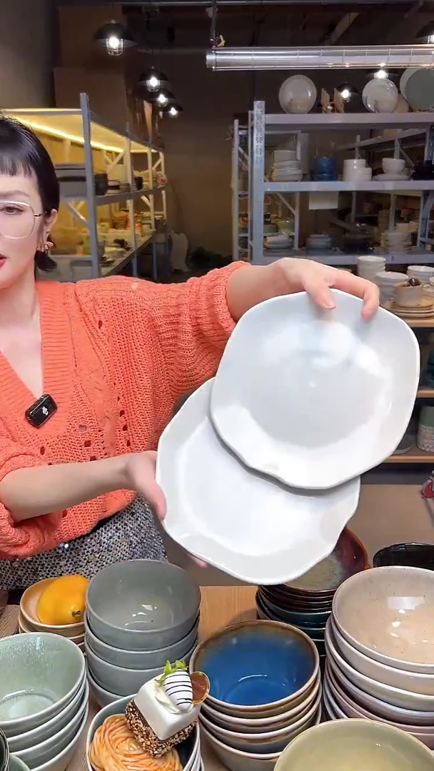 瓷60外贸尾货高温釉下彩陶瓷餐具默认微瑕