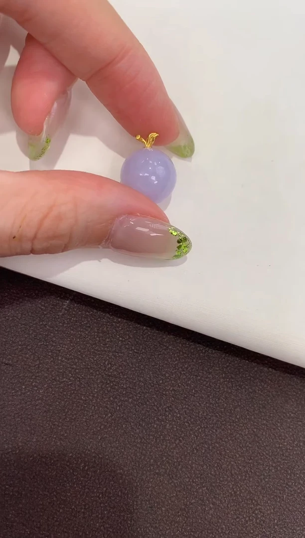 颈饰18K金镶嵌翡翠天然缅甸a货翡翠(多样性发其一