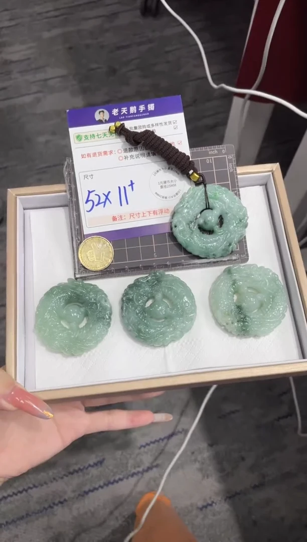 未镶嵌挂件翡翠龙牌FL11/多样性发其一CP配绳