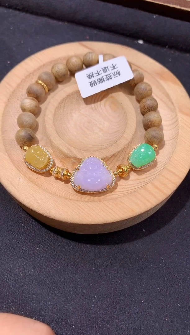 银S925镶嵌手串翡翠手串