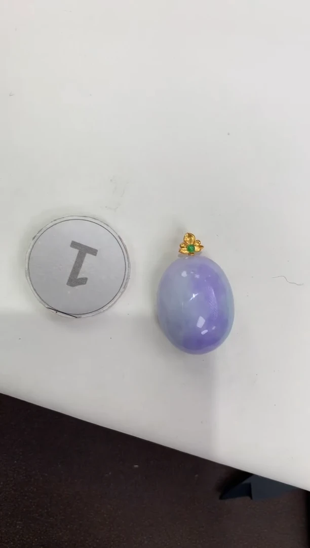 颈饰18K金镶嵌翡翠天然缅甸a货翡翠