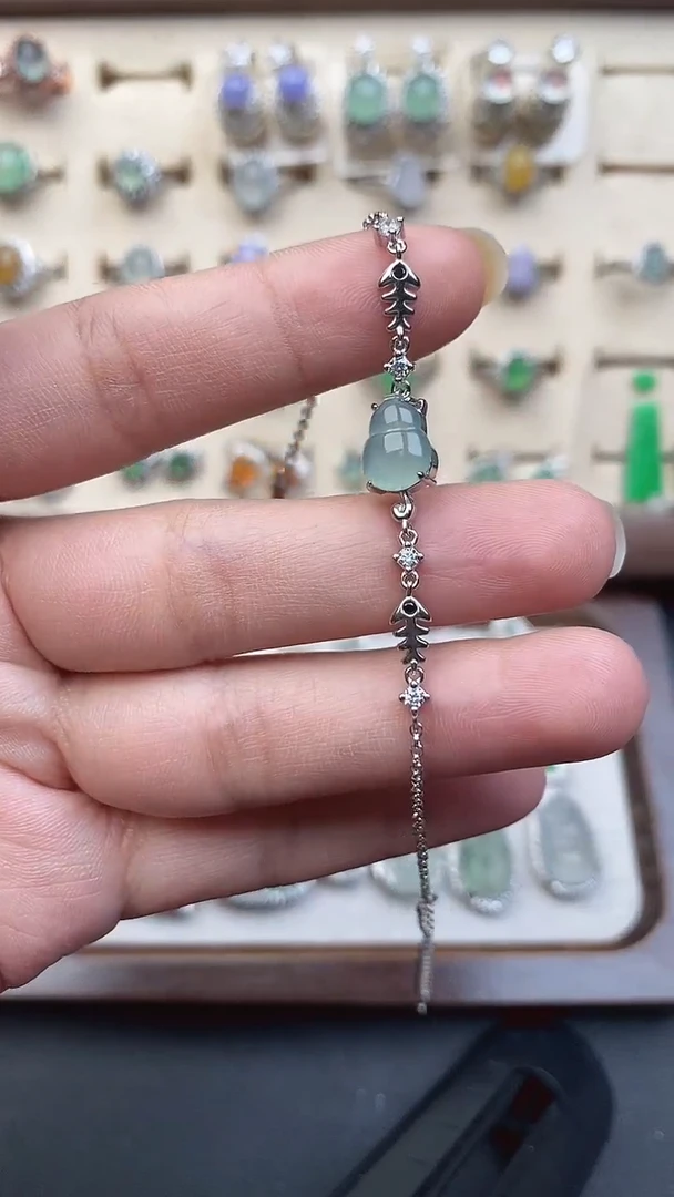 银S925镶嵌定制翡翠596796