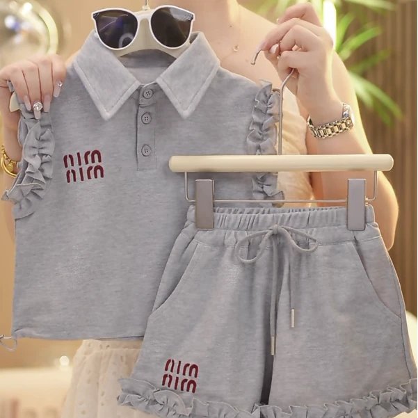 【现货在仓】2025夏季新款韩版儿童运动洋气休闲时尚百搭运动风套装