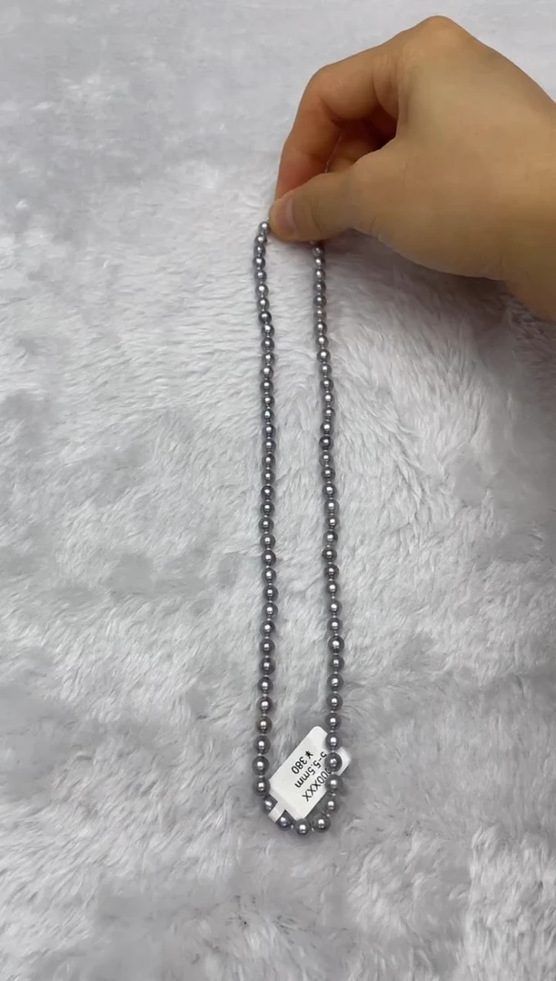 项链银S925镶嵌海水珍珠AK真多麻5-5.5mm