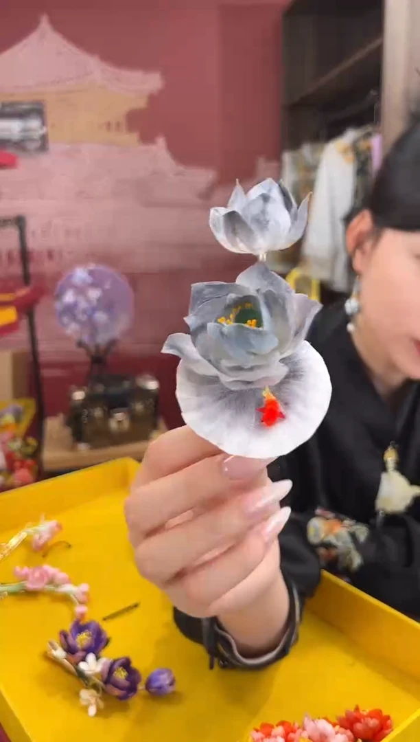 【闪购商品】刺绣 非遗绒花（发饰）