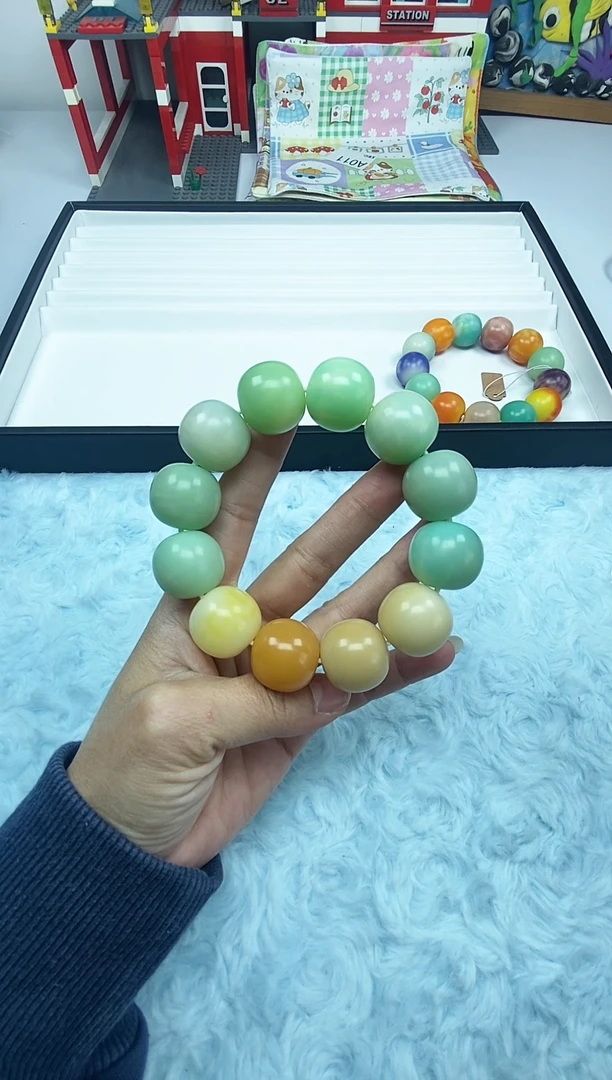 手串菩提根/象牙果手工干磨卡20苹果珠中大暇