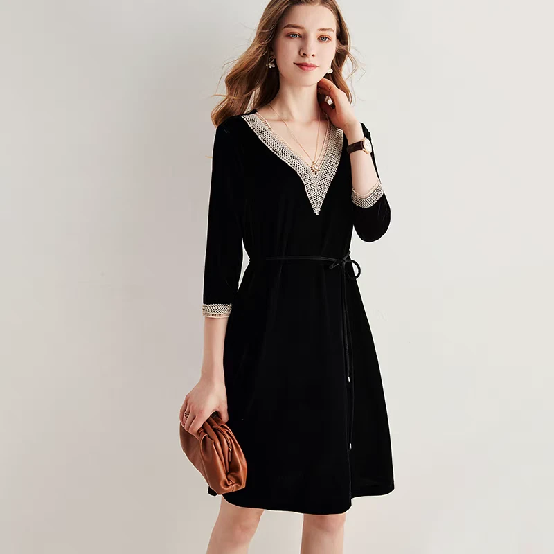 【HL235】2022新款时尚休闲遮肉显瘦秋连衣裙