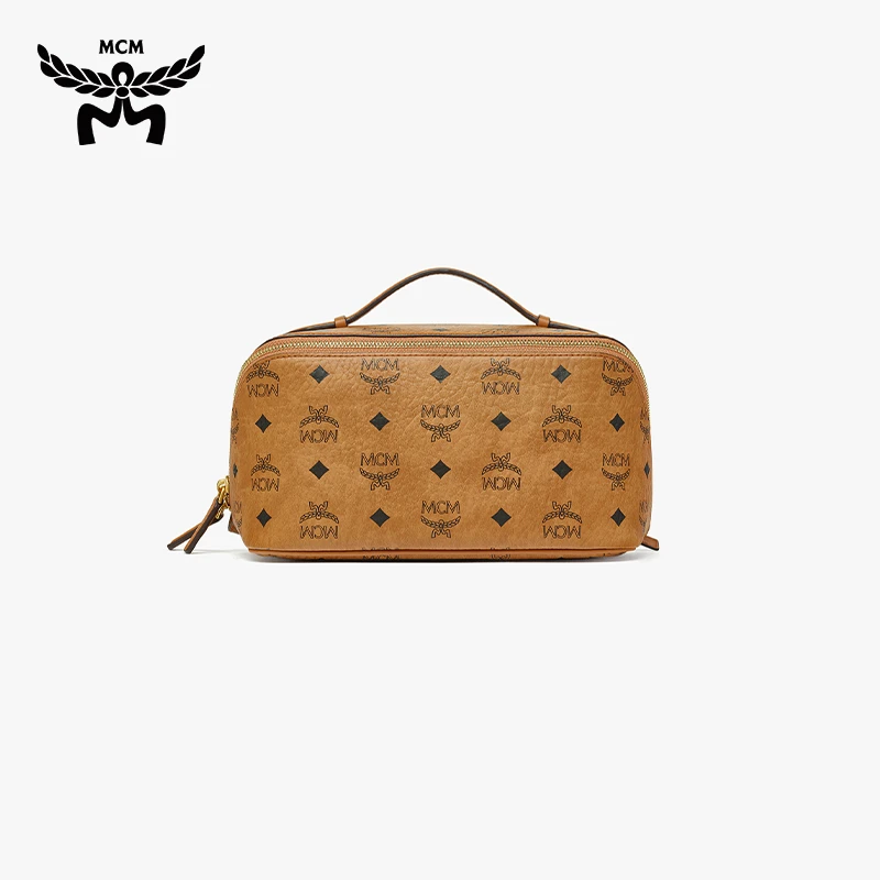 【520新品】MCMOTTOMAR经典简约中号洗漱包时尚化妆包字母印花手包