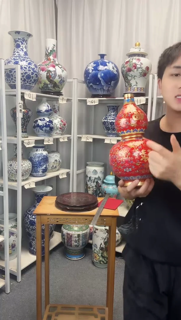 摆件景德镇掐丝红葫芦