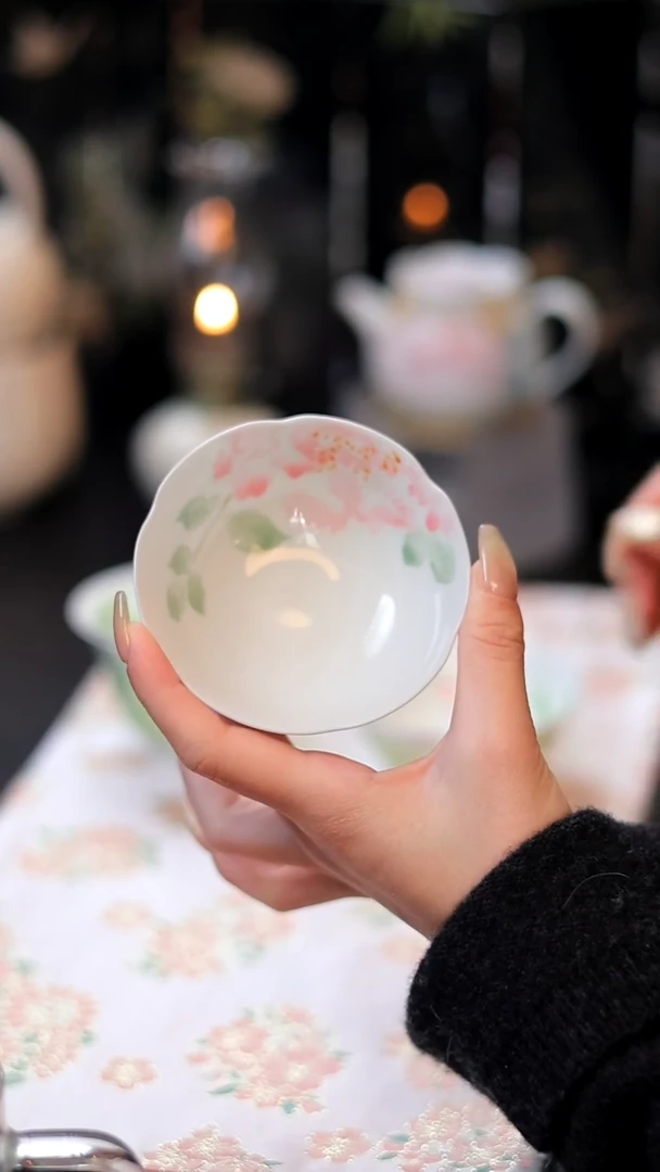 【闪购商品】明知山志-十二花神-牡丹-花口茶杯