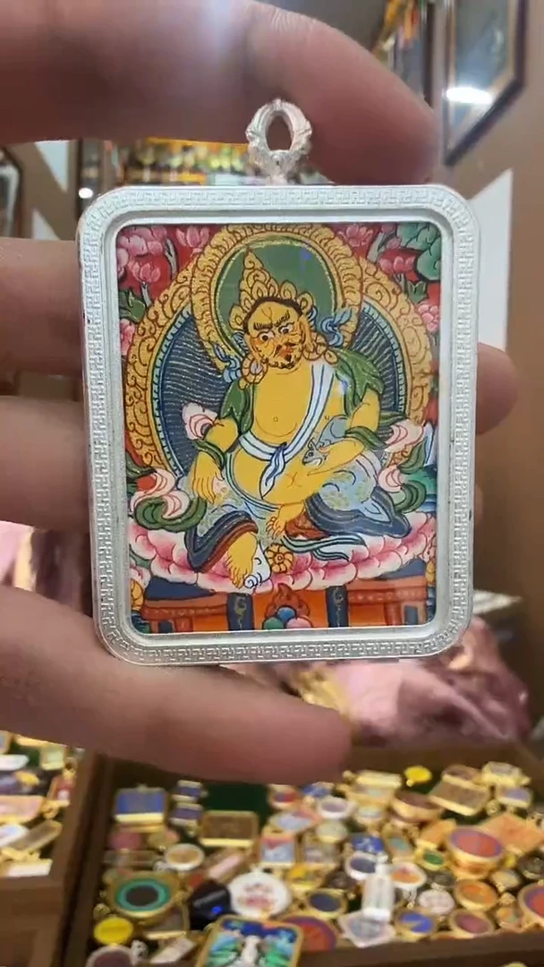 吊坠黄财神-热贡纯手绘唐卡