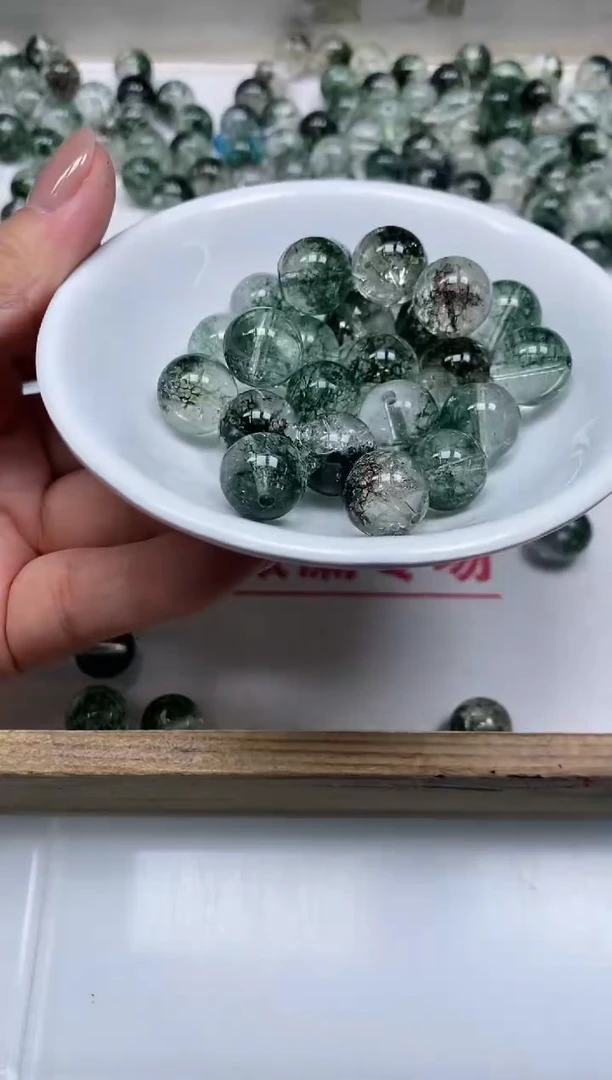 未镶嵌颈饰水晶M566 绿幽灵12mm2个9.9元