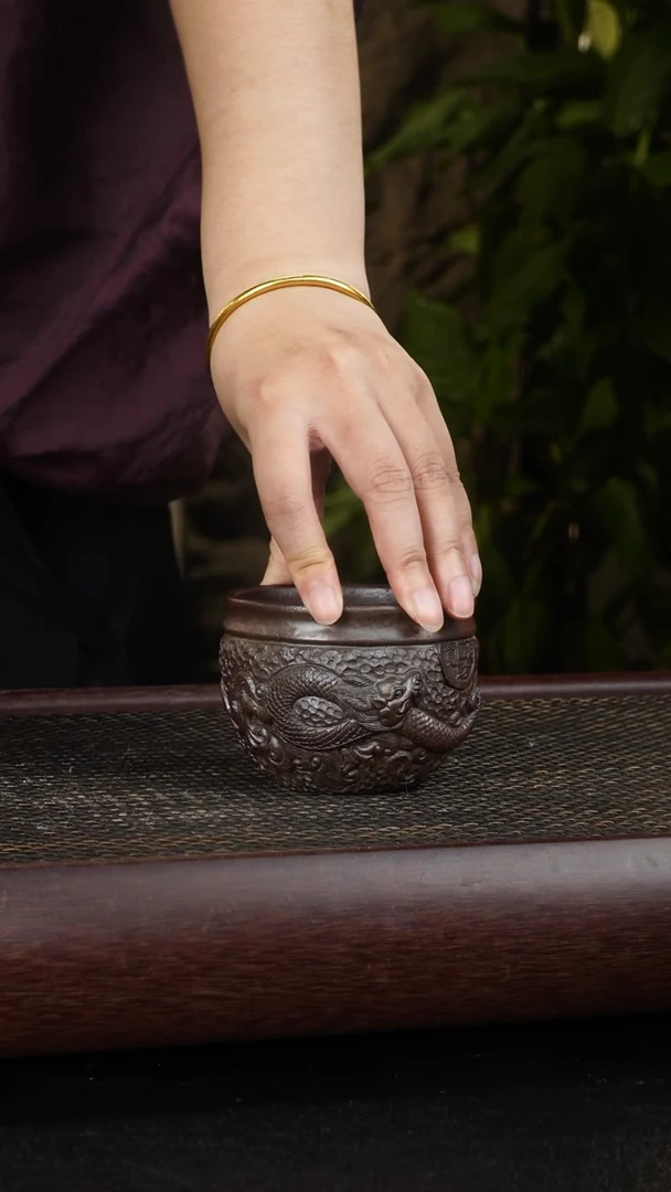 紫砂茶宠柴烧紫砂杯