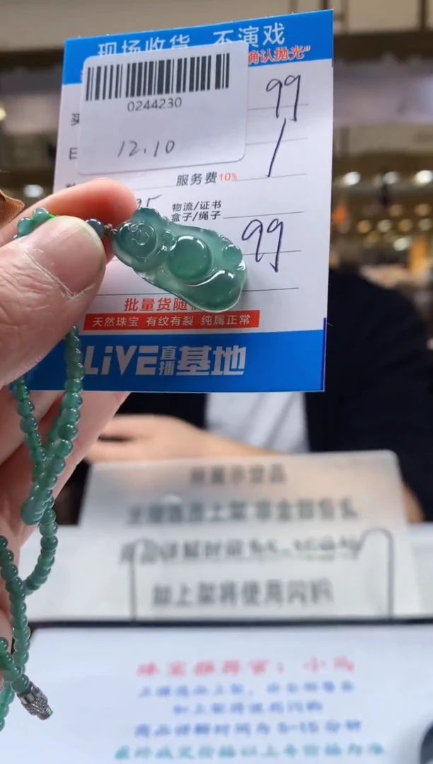 颈饰未镶嵌翡翠天然翡翠A货拍一发一